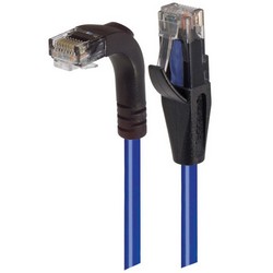 6类直角型RJ45以太网跳线，直通/直角下出线，蓝，1英尺（0.3米）的图片