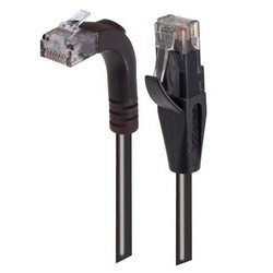 6类直角型RJ45以太网跳线，直通/直角上出线，黑，1英尺（0.3米）的图片