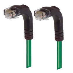 6类直角型RJ45以太网跳线，直角下出线/直角下出线，绿，7英尺（2.1米）的图片