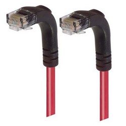 6类直角型RJ45以太网跳线，直角下出线/直角下出线，红，30英尺（9.1米）的图片