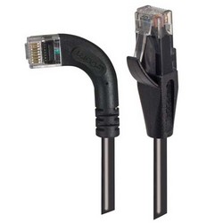 6类直角型RJ45以太网跳线，直通/直角左出线，黑，10英尺（3米）的图片