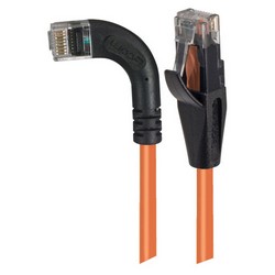 6类直角型RJ45以太网跳线，直通/直角左出线，橙，10英尺（3米）的图片