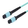 MPO w/ pins to MPO w/ pins, 24 Fiber Round, OM3 10G 50/125 Multimode, LSZH Jacket, Aqua, 10.0m的图片