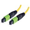 MPO w/ pins to MPO w/ pins, 6 Fiber Ribbon, 9/125 Singlemode, OFNR Jacket, Yellow, 3.0m的图片